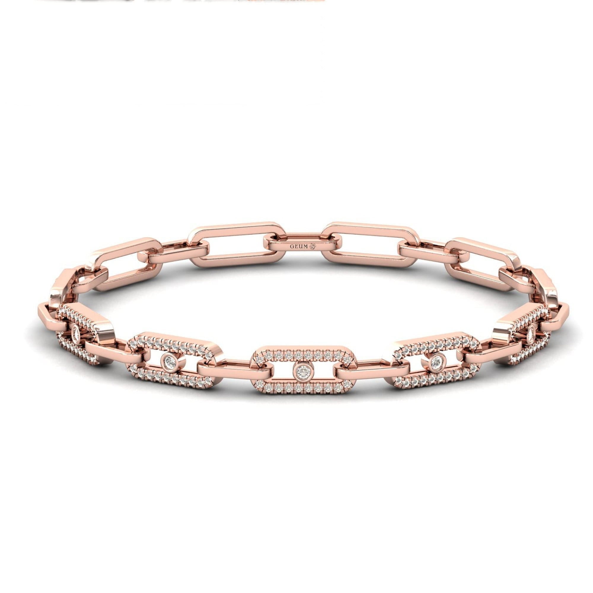 14k gold bracelet Tennis Bracelet, Rose Gold Modern Diamond Bracelet, Real  Diamond Friendship Bracelet, Unique Gift for Wife - Walmart.com